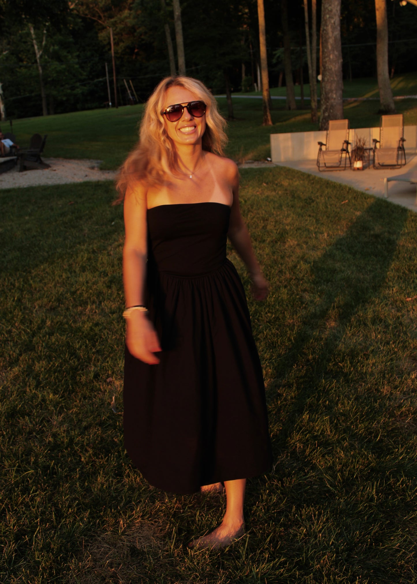 TIMELESS • Black Strapless Midi