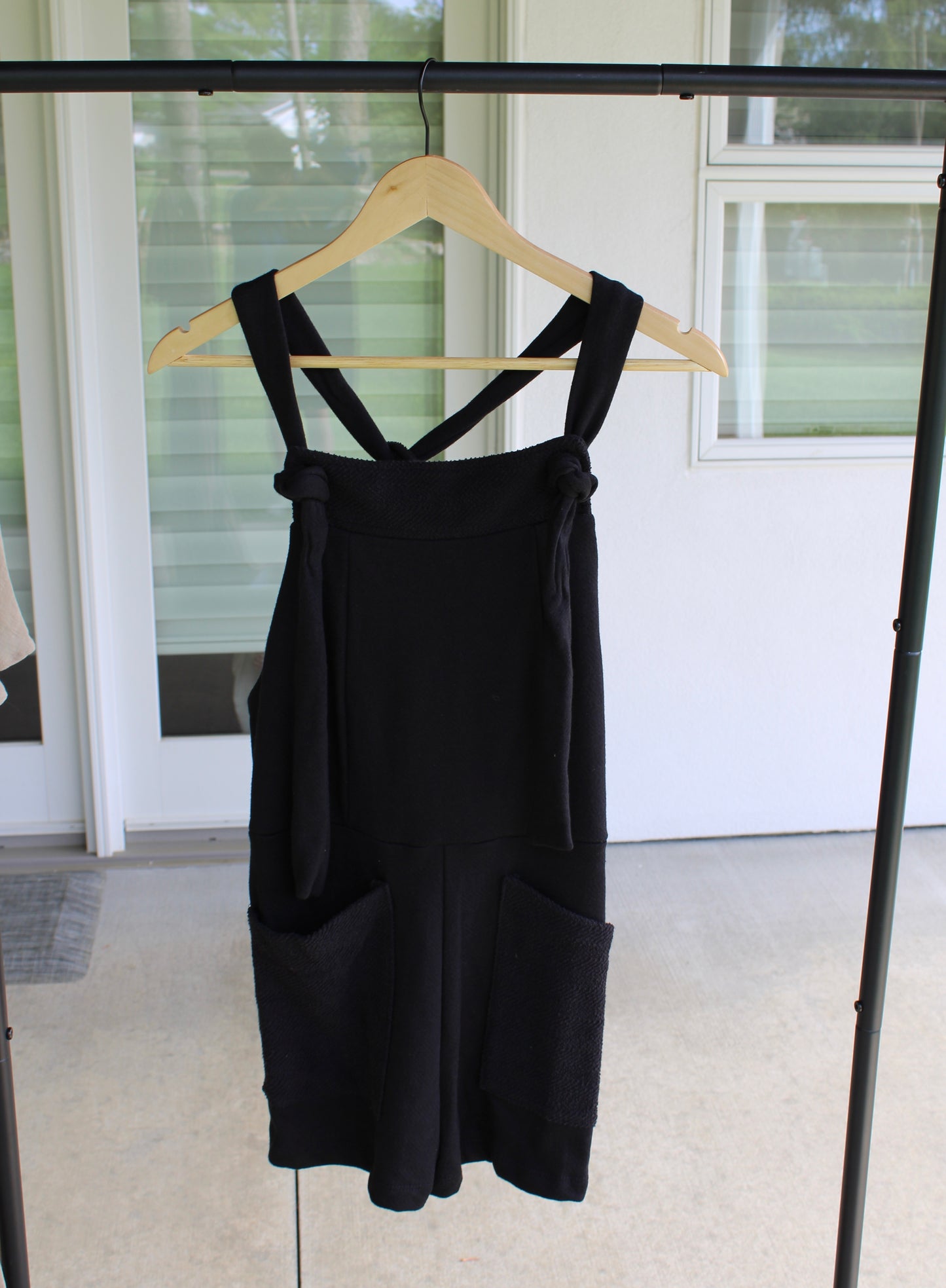 BUCKETLIST BLACK OVERALLS ROMPER