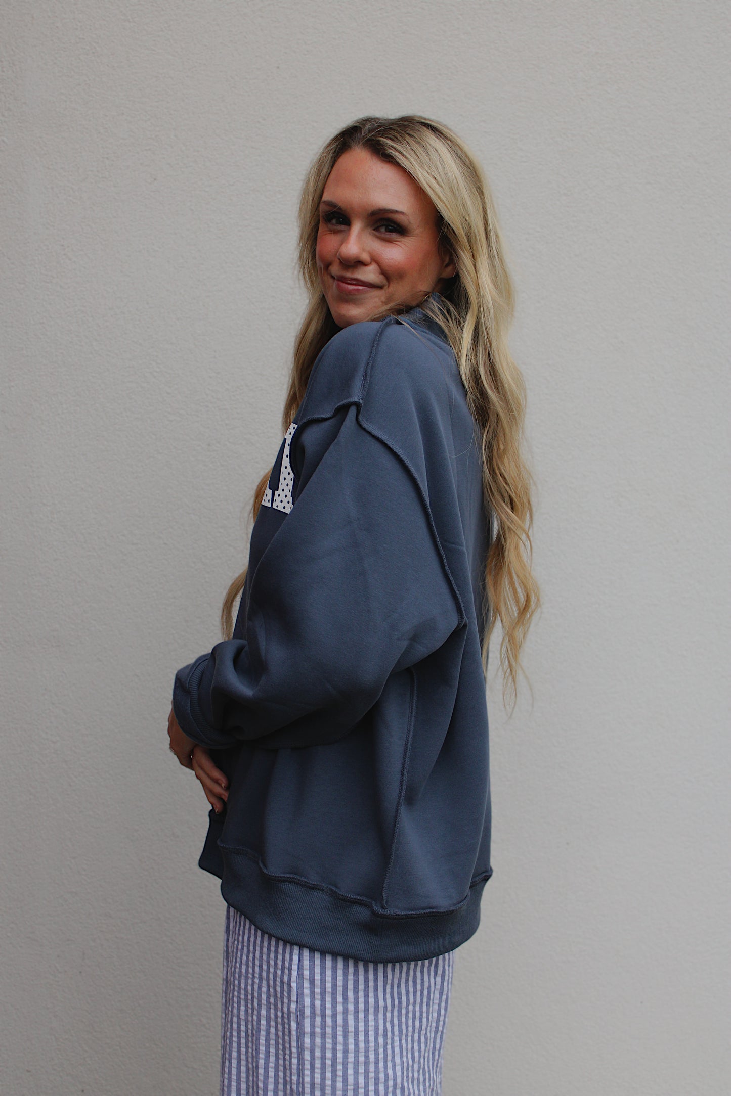 CLARK - Navy Polka Mockneck