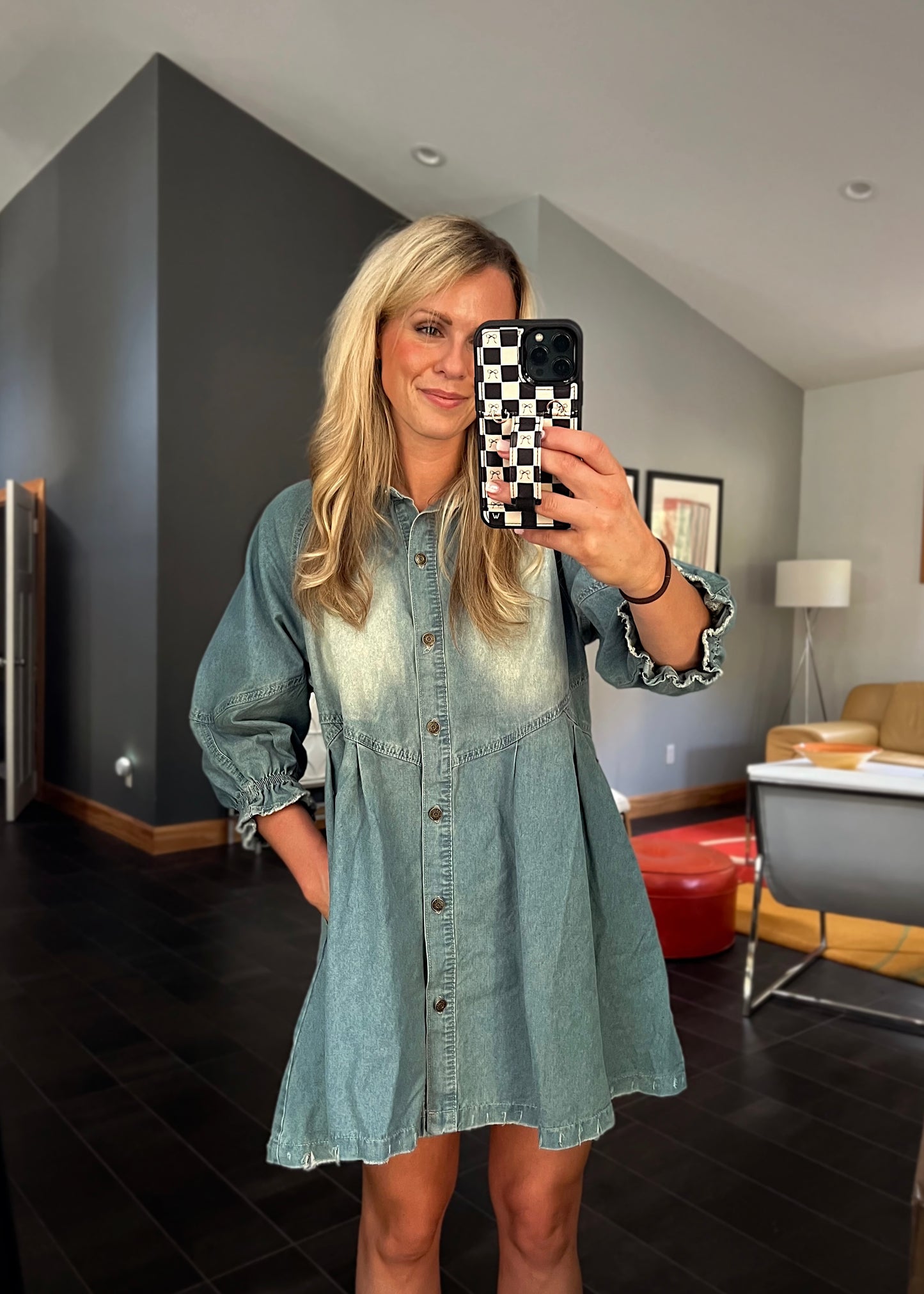 Button Down Denim Dress