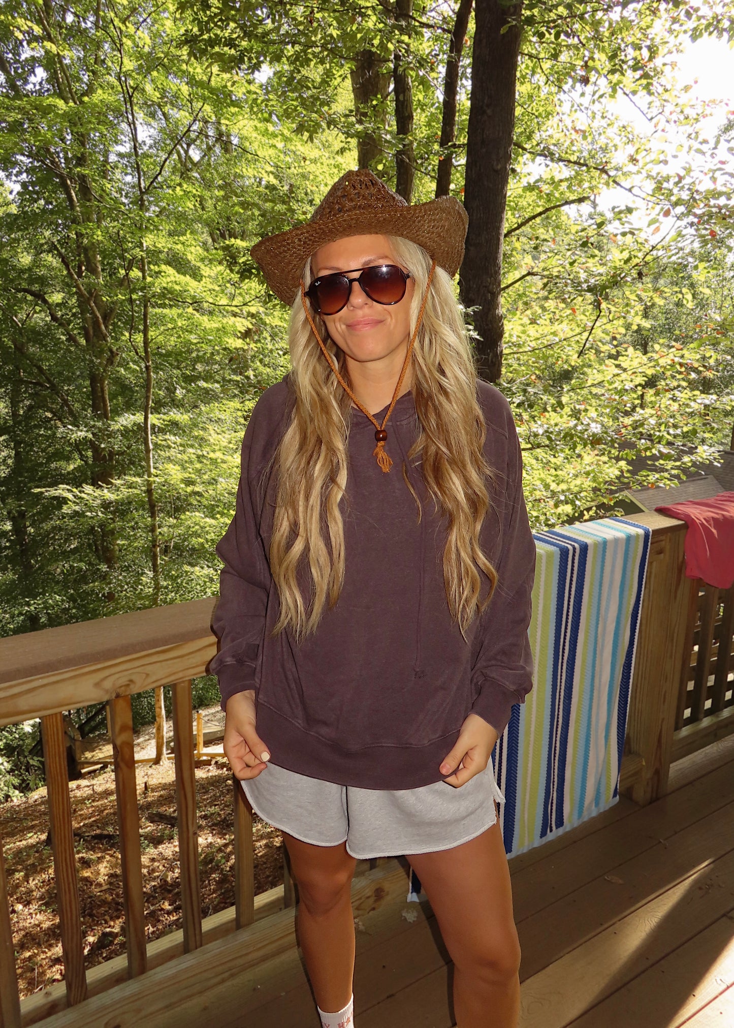 COZY CABIN - Brown Mineral Washed Hoodie