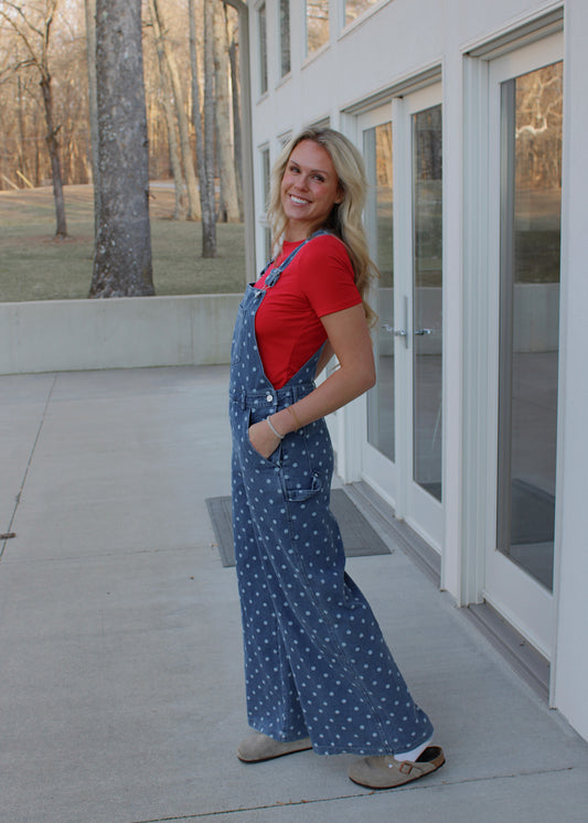 POLKA DOT - Denim Overalls