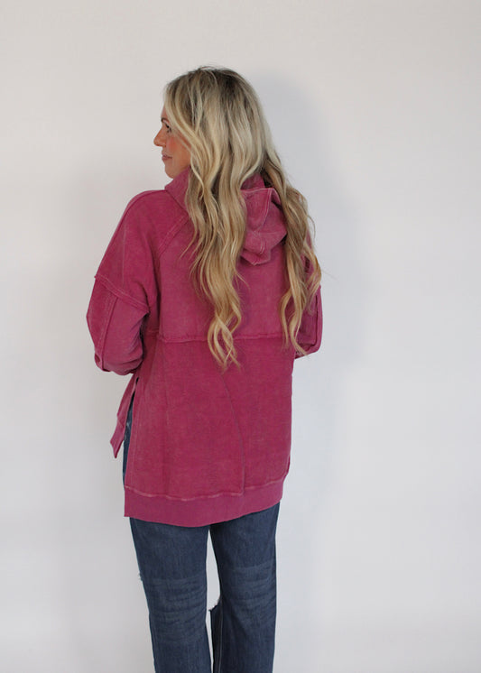 BERRY CRUSH - Side Slit Hoodie