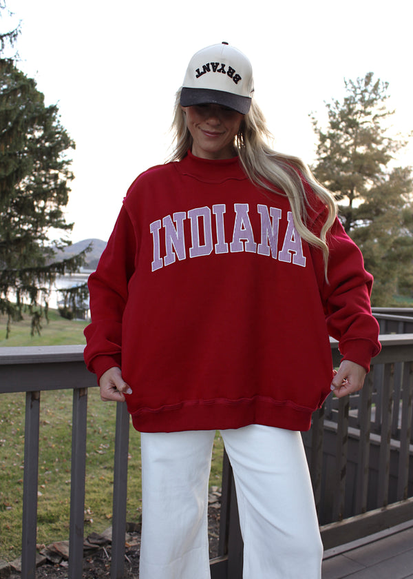 INDIANA Embroidered Striped Mockneck