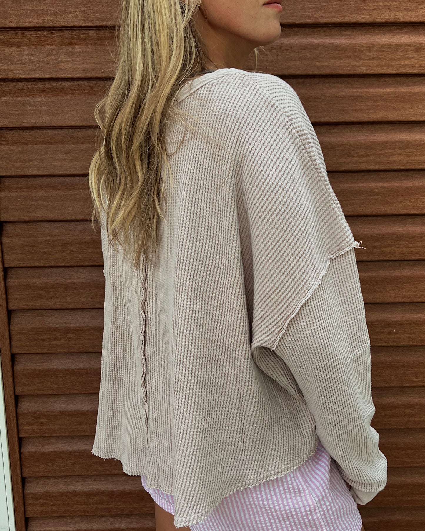 TOFFEE WAFFLES - Mineral Wash Waffle Knit