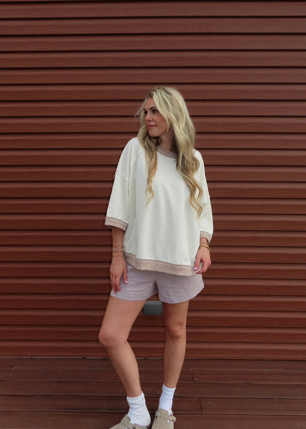 STAYCATION - Oversized Ivory Comfy Tee
