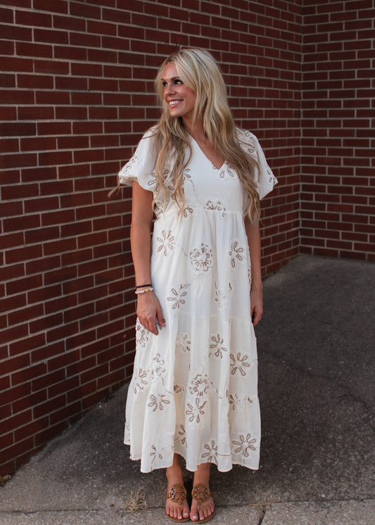 ONE + ONLY - Embroidered Maxi Dress