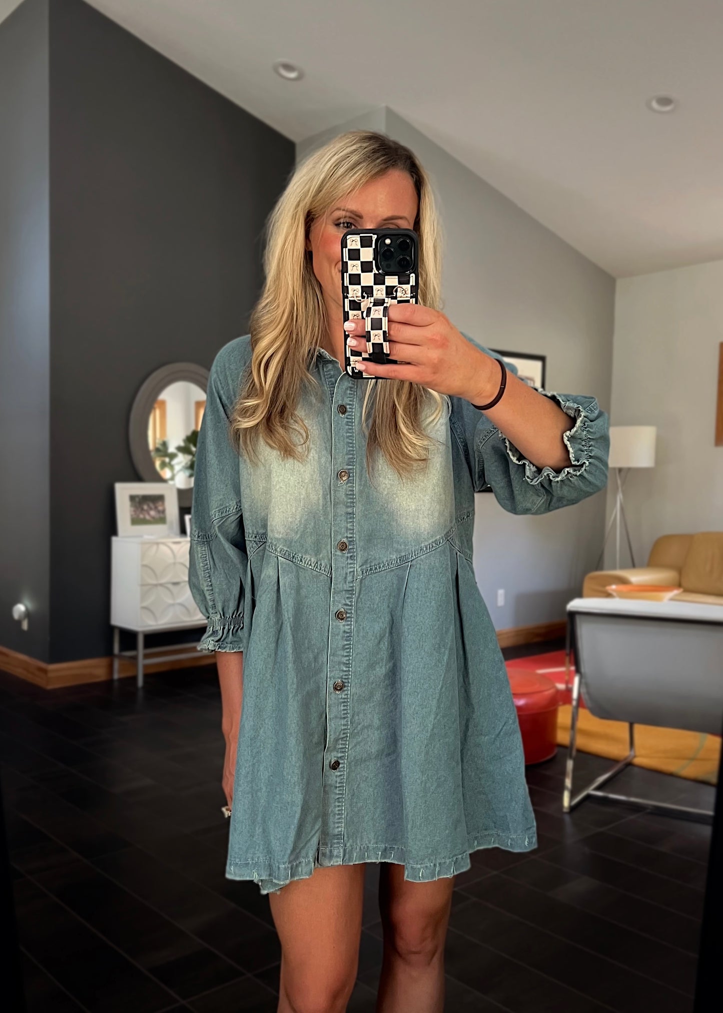 Button Down Denim Dress