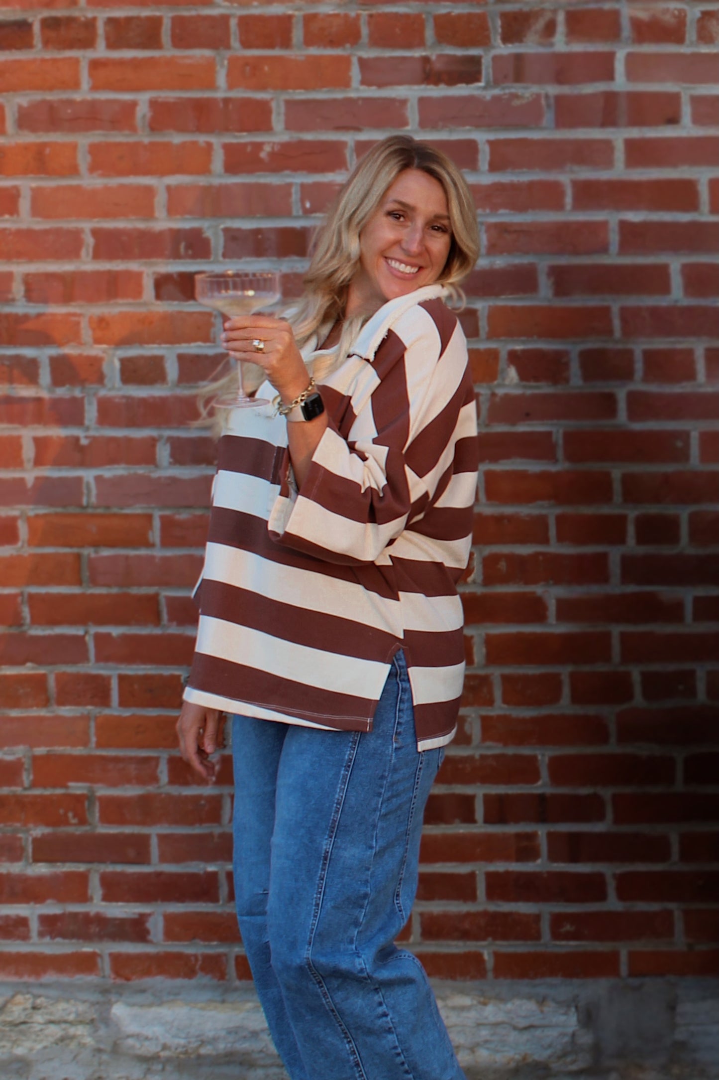MORE S'MORES - Oversized Collared Pullover