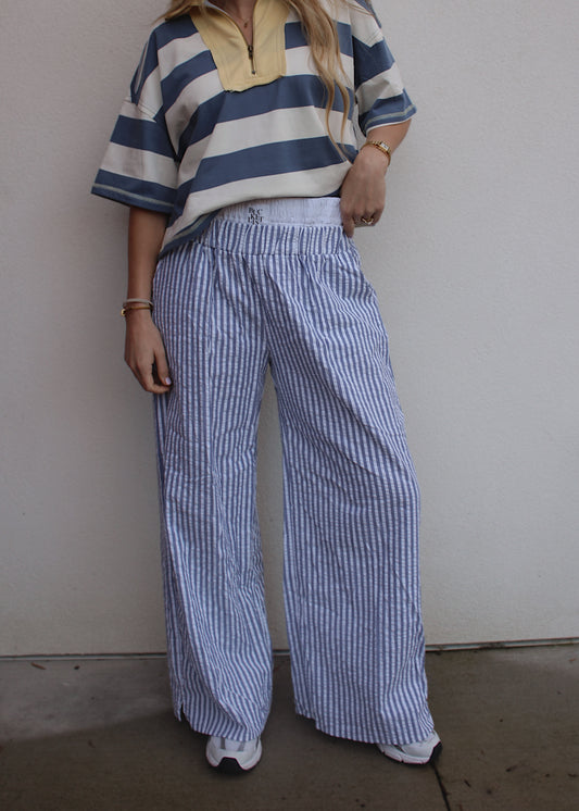 VACAY - striped double banded boxer pants