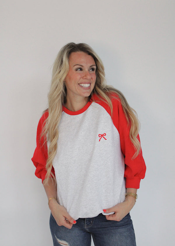 RED RIBBON - Varsity Comfy Top