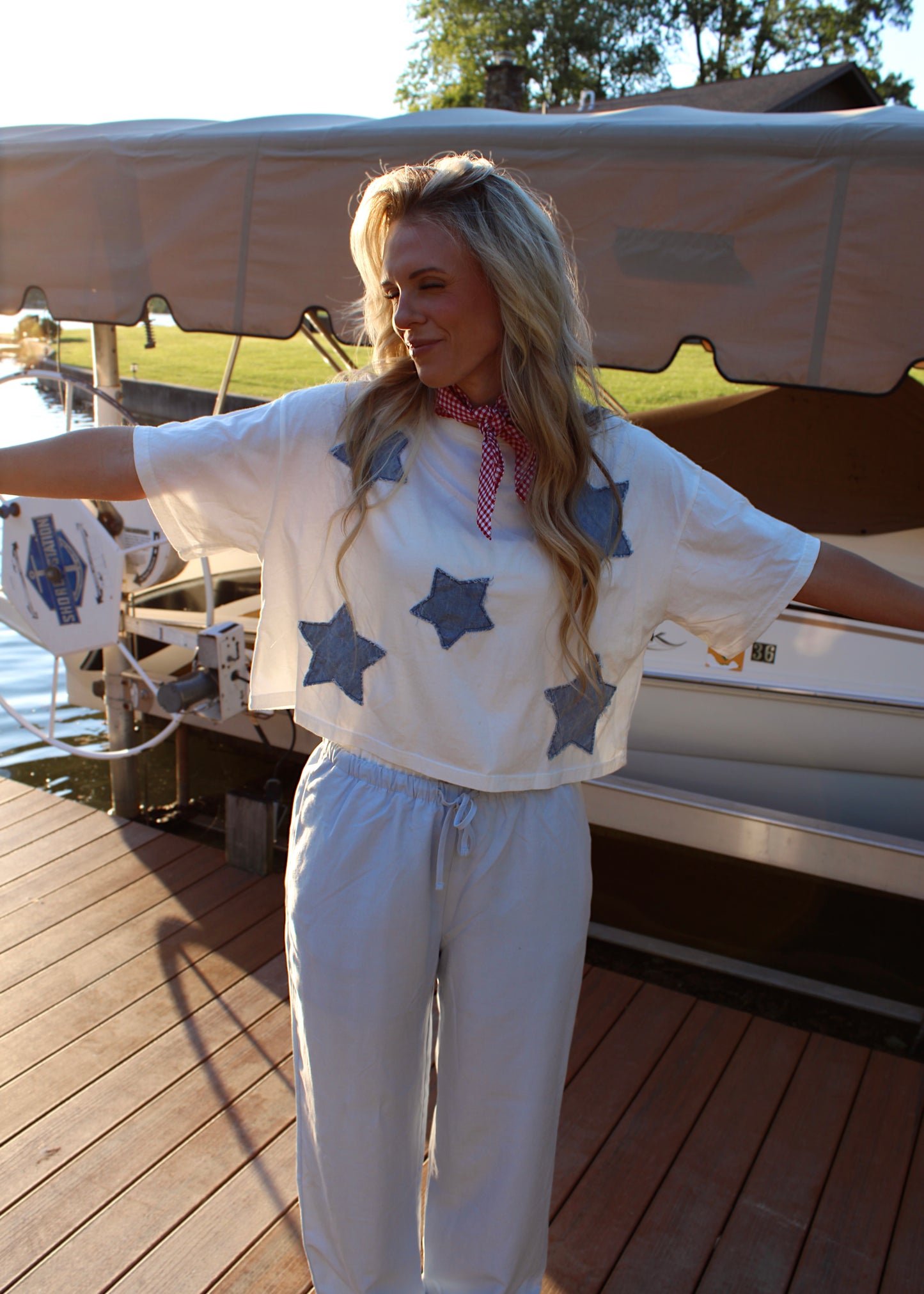 STARBOARD - White Star Patch Tee