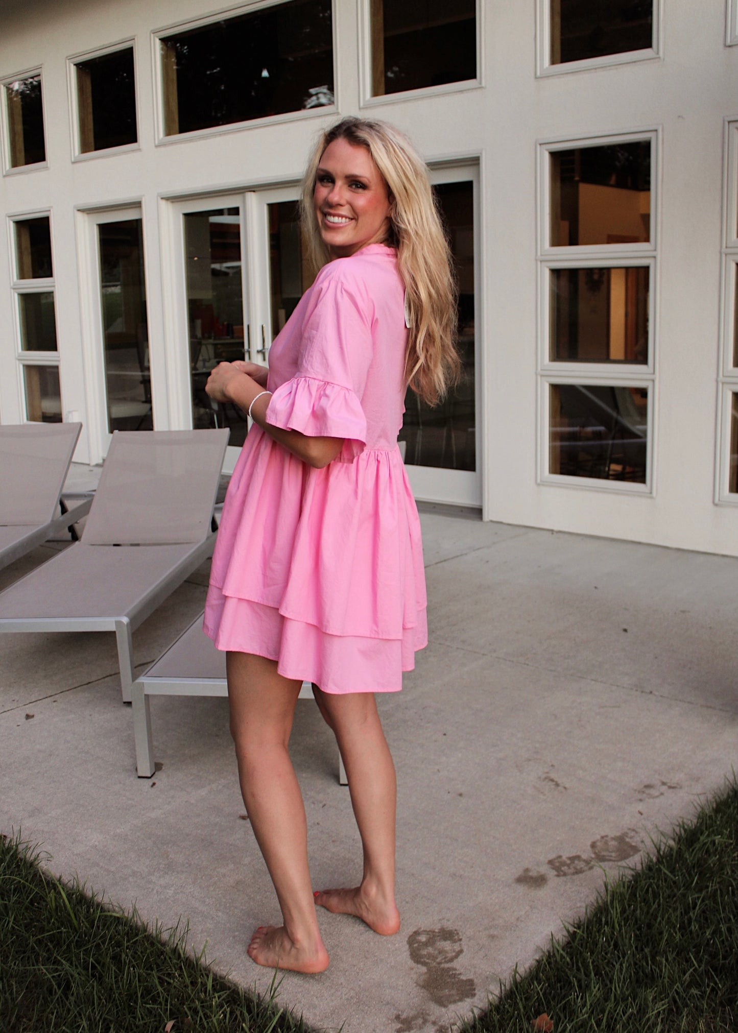 MALIBU • Pink Ruffle Dress