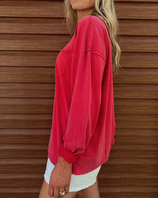 STRAWBERRY SODA - Mineral Wash Long Sleeve