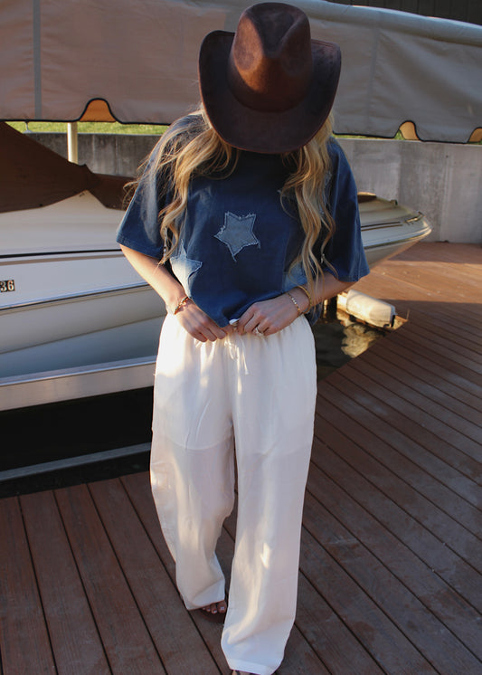 AFTER HOURS - Navy Star Patch Tee