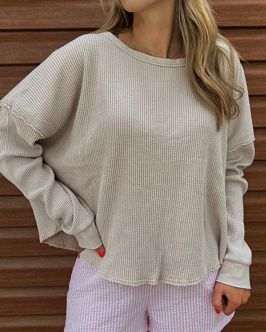 TOFFEE WAFFLES - Mineral Wash Waffle Knit