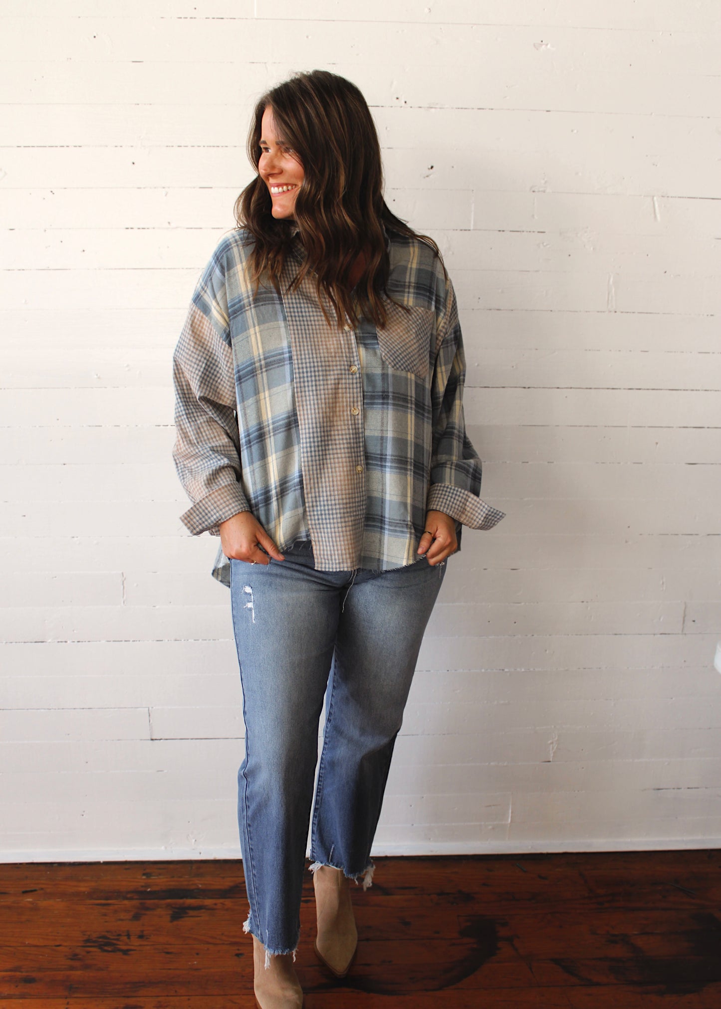 PERFECT PLAID - Blue Flannel Button Up