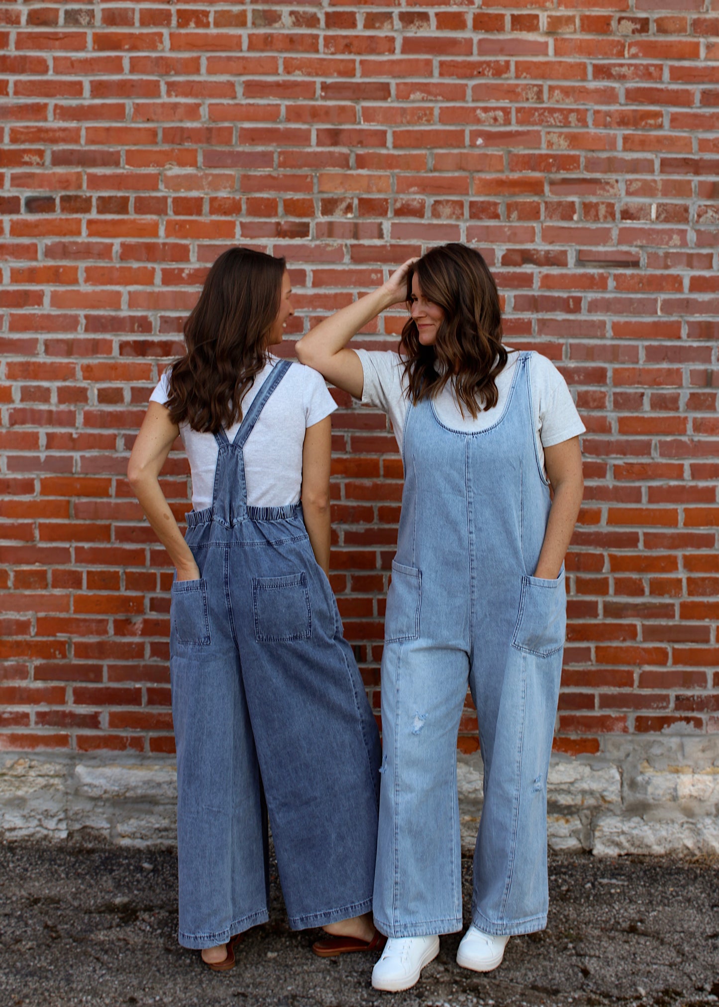 DAY AT THE WINERY -  Denim Tie Overalls