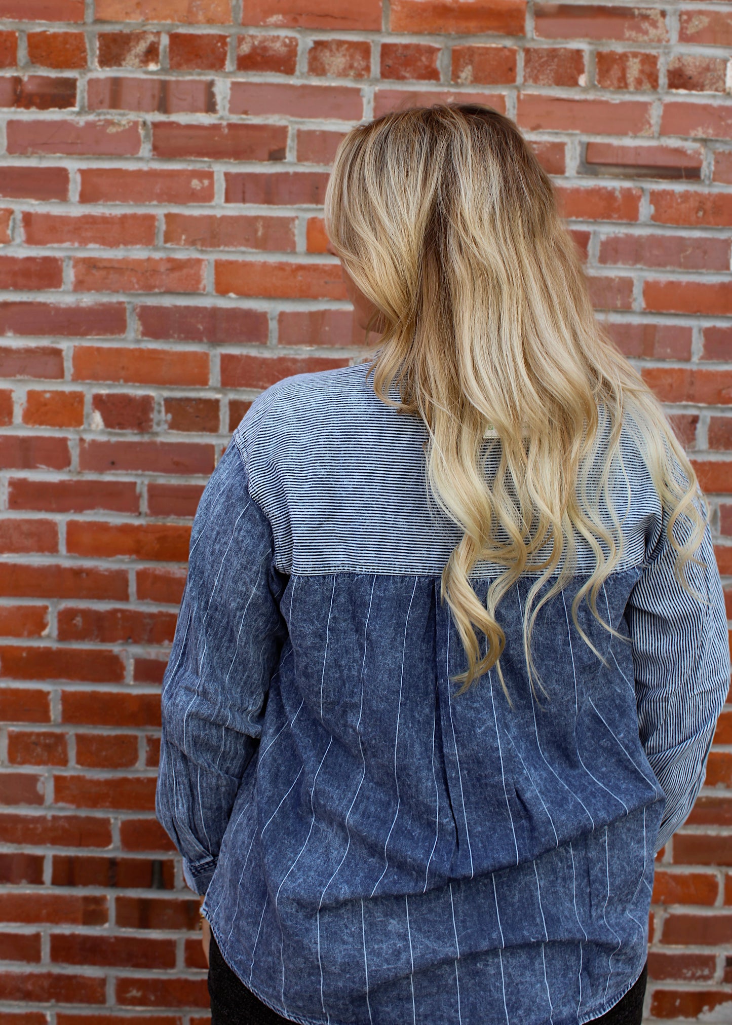 CRISP AIR - Colorblock Striped Button Up