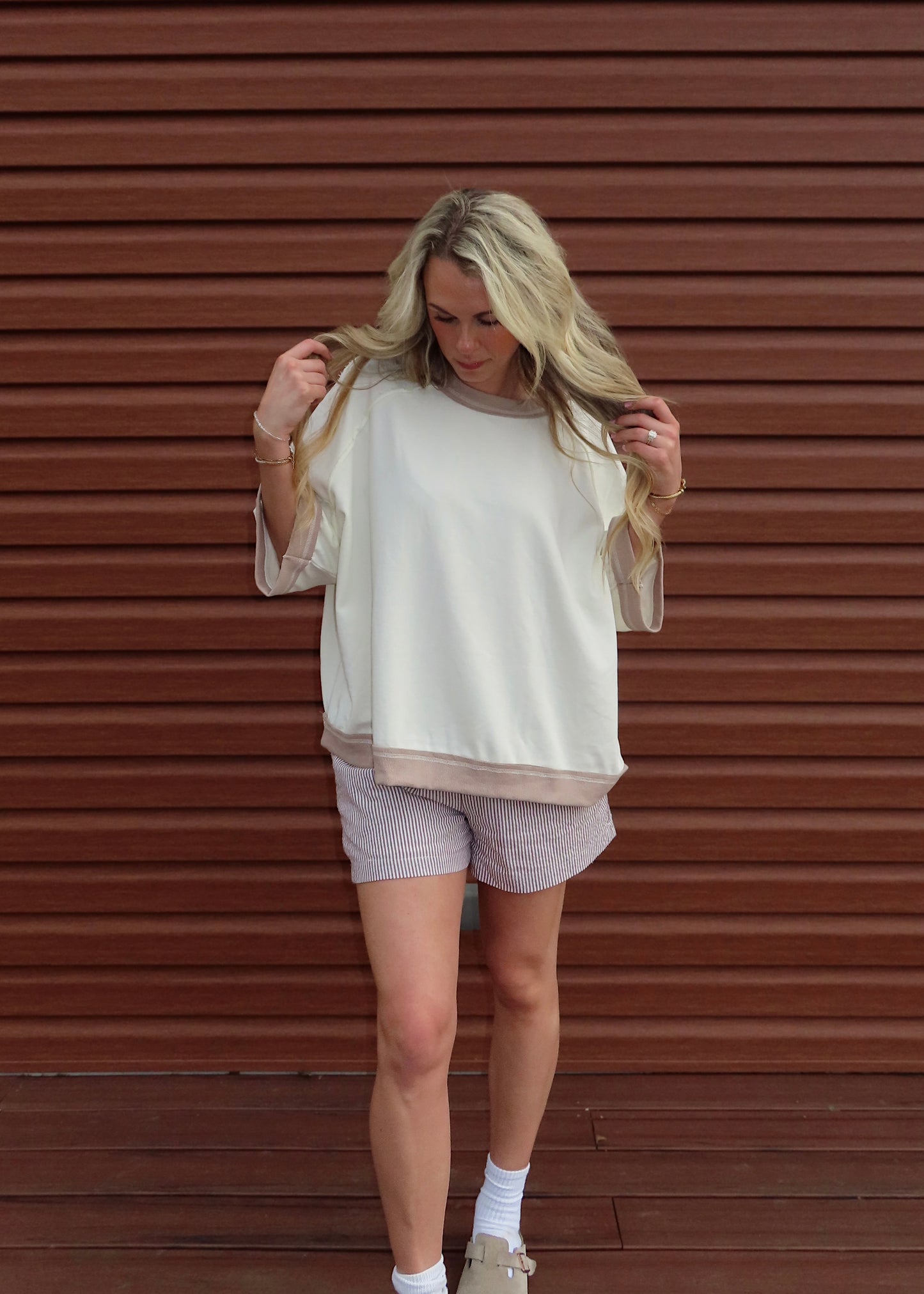 STAYCATION - Oversized Ivory Comfy Tee