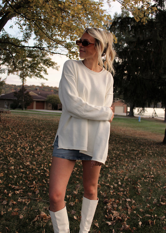 CLOUD COVER - Ivory Roll Neck