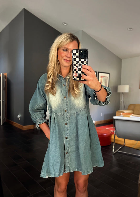 Button Down Denim Dress