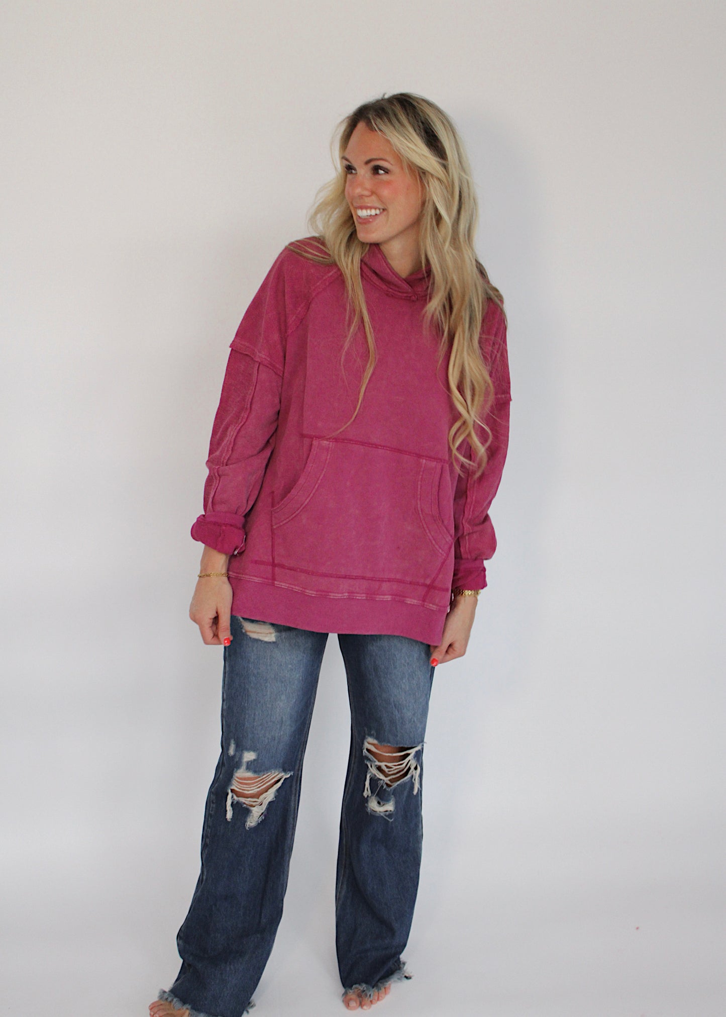BERRY CRUSH - Side Slit Hoodie