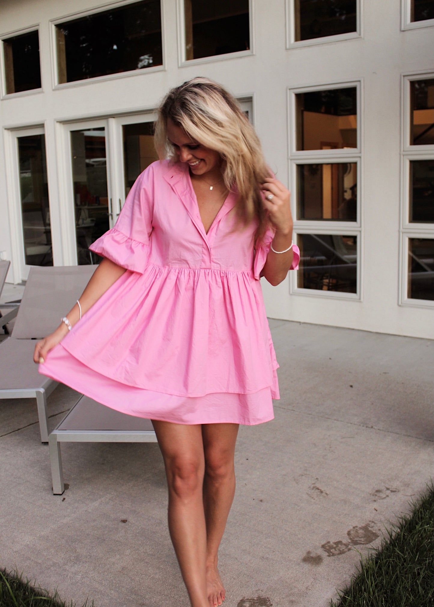 MALIBU • Pink Ruffle Dress