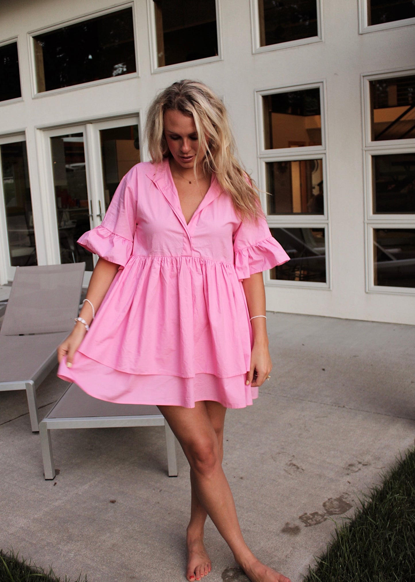 MALIBU • Pink Ruffle Dress