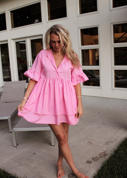 MALIBU • Pink Ruffle Dress