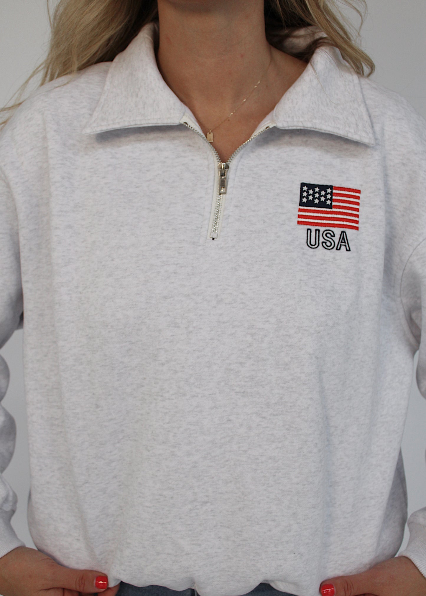 TEAM USA - Gray Quarter-Zip