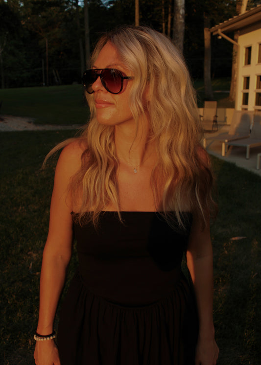 TIMELESS • Black Strapless Midi