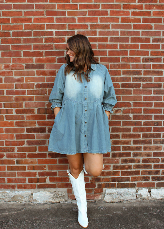 DENIM DREAMS - Button Down Denim Dress